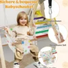4 in 1 Klettergerüst mit Babyschaukel & Ruheplattform & Kletterrampe & Leiter Montessori Kletterset Bunt