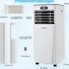 4 in 1 Klimagerät Kühlen&Ventilieren&Entfeuchten Tragbares Klimagerät mit Fernbedienung 9000 BTU für 30㎡