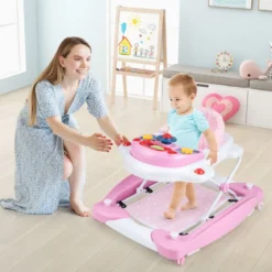6 in 1 Lauflernhilfe Lauflernwagen mit abnehmbarem Spielboard & Fußpolste Blau/Grau/Rosa