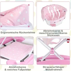 6 in 1 Lauflernhilfe Lauflernwagen mit abnehmbarem Spielboard & Fußpolste Blau/Grau/Rosa