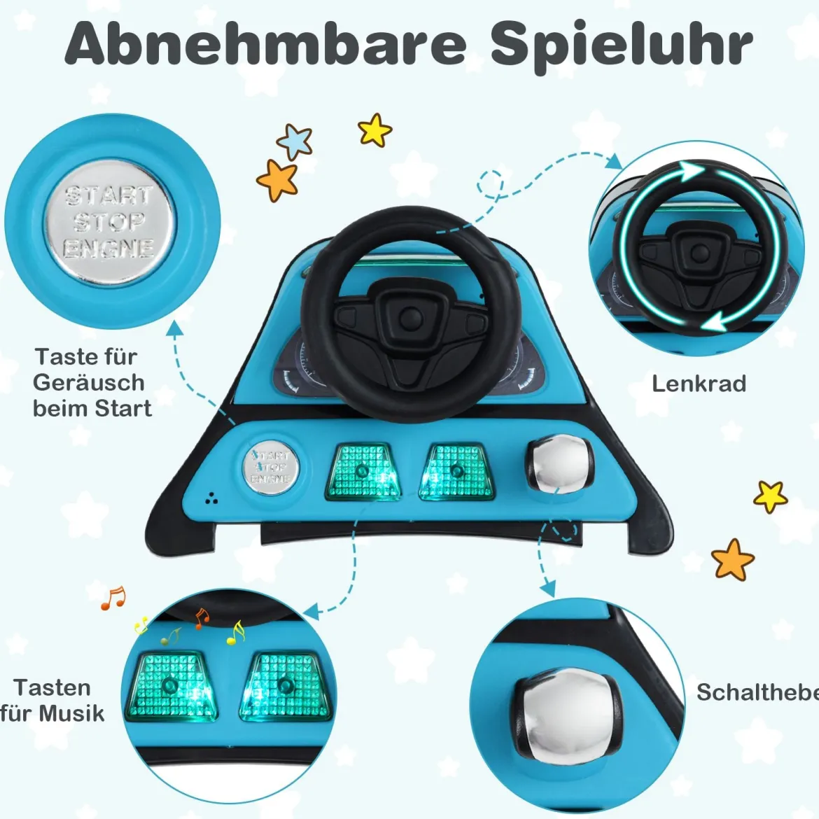 6 in 1 Lauflernhilfe mit Verstellbarer Höhe & Geschwindigkeit Klappbarer Lauflernwagen