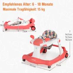 2 in 1 Lauflernwagen Klappbarer Lauflernwage Schwarz/Grün/Grau/Orange/Schwarz+ Weiß