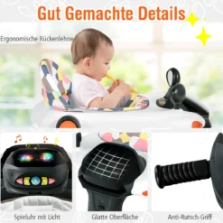 2 in 1 Lauflernwagen Klappbarer Lauflernwage Schwarz/Grün/Grau/Orange/Schwarz+ Weiß