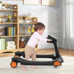 2 in 1 Lauflernwagen Klappbarer Lauflernwage Schwarz/Grün/Grau/Orange/Schwarz+ Weiß