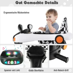 2 in 1 Lauflernwagen Klappbarer Lauflernwage Schwarz/Grün/Grau/Orange/Schwarz+ Weiß