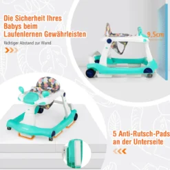 2 in 1 Lauflernwagen Klappbarer Lauflernwage Schwarz/Grün/Grau/Orange/Schwarz+ Weiß