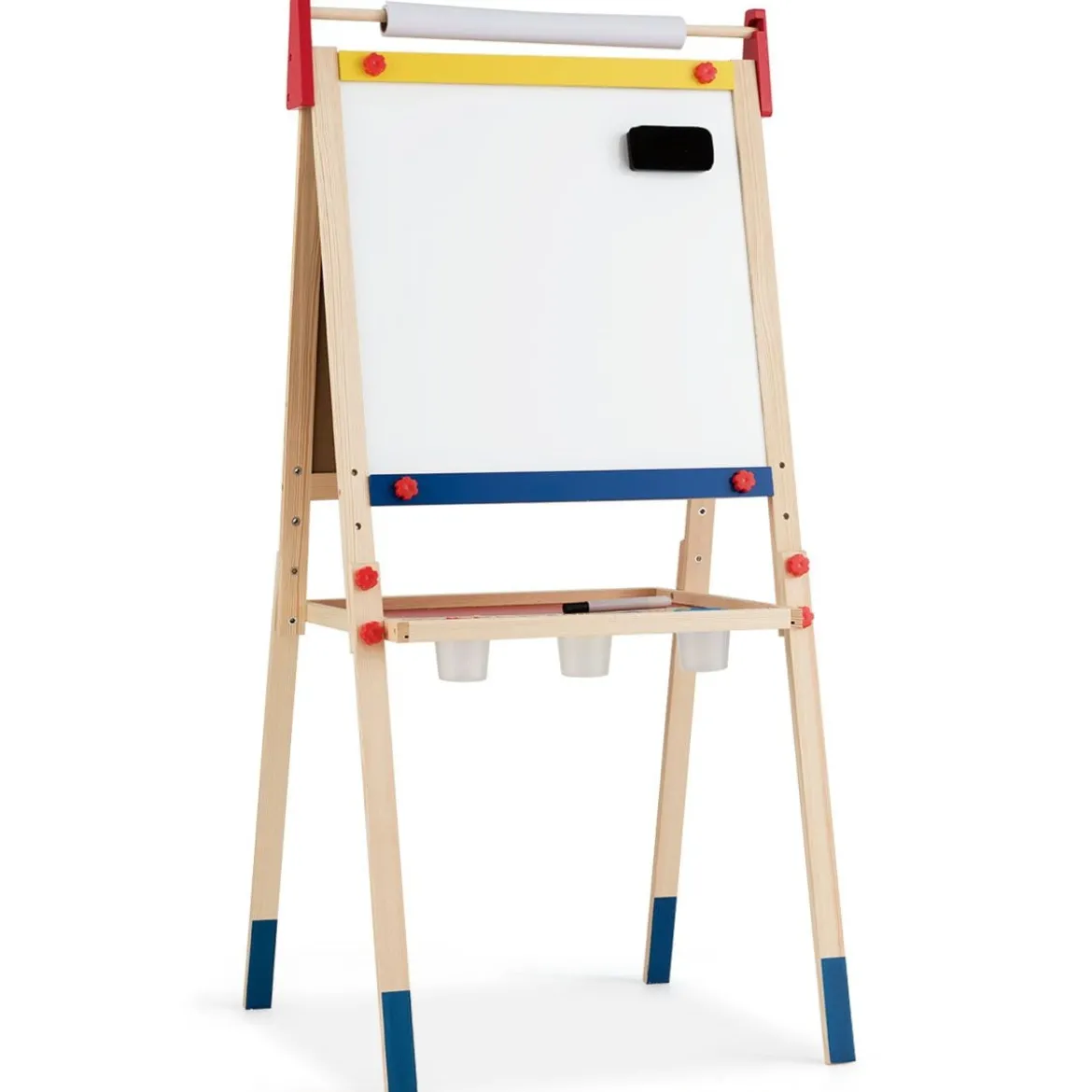 3-in-1 Maltafel für Kinder Doppelseitige Standtafel mit Whiteboard Natur