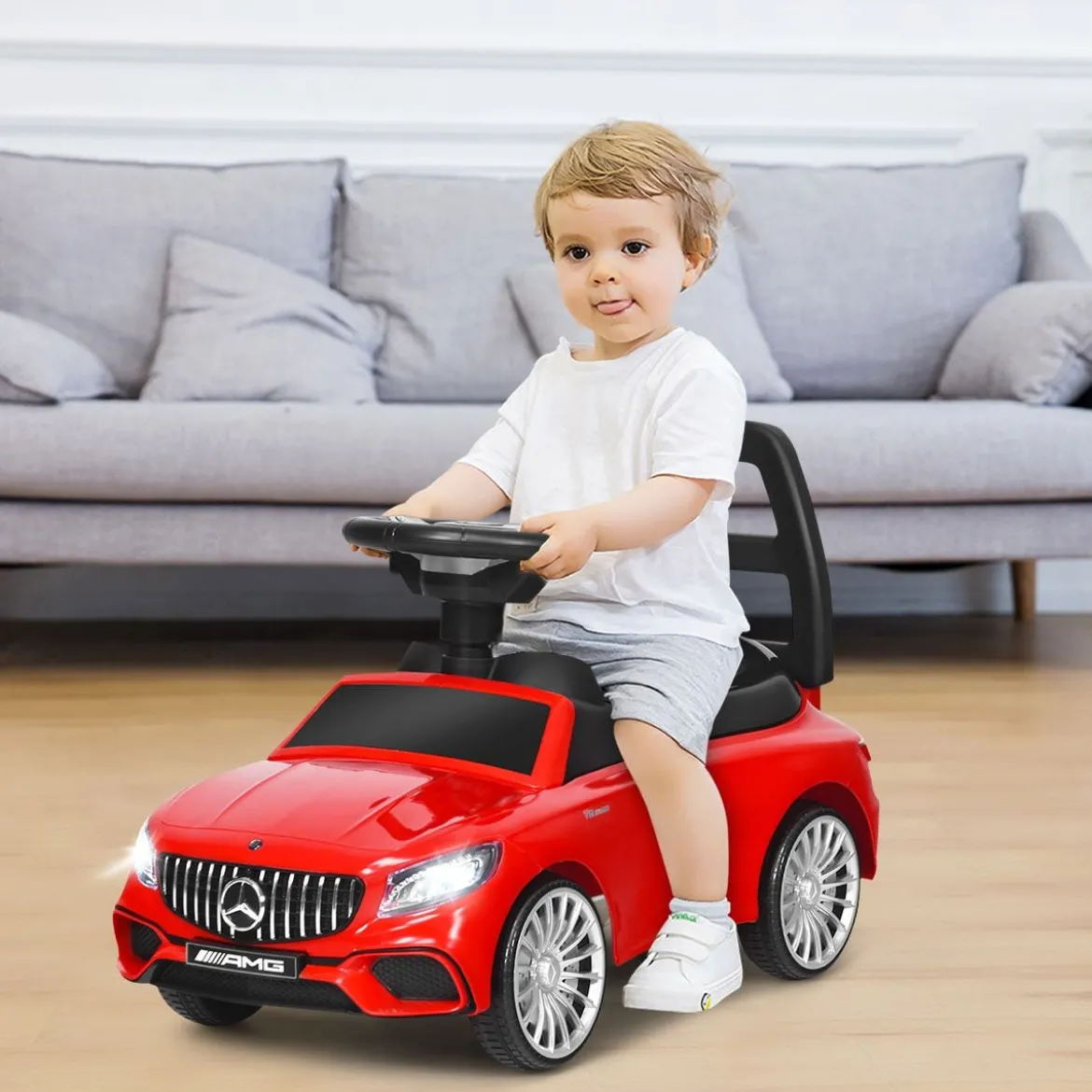 2 in 1 Mercedes Benz AMG Kinderauto und Schiebeauto Kinderauto Rutscher 68 x 31,5 x 42,5 cm Rot
