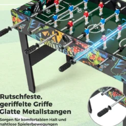 2 in 1 Mini Kickertisch mit abnehmbaren Beinen für Tischplatte Fußballtisch mit 2 Bällen Schwarz