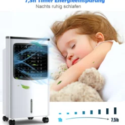 3 in 1 Mobiler Ventilator Luftkühler 75W / 8L Tank / 7,5H Timer / Fernbedienung