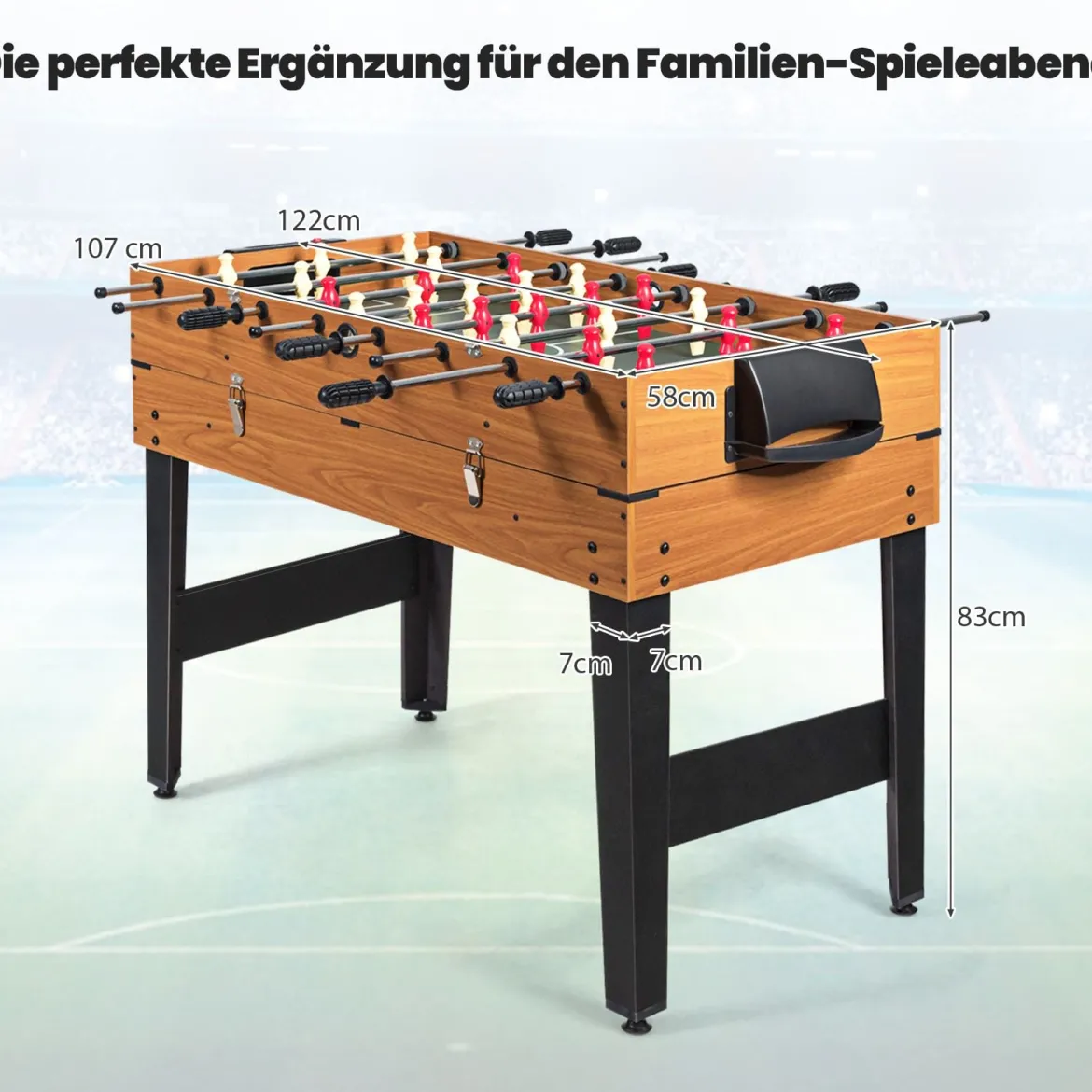 3 in 1 Multifunktionaler Spieltisch Tischkicker mit Tischfußball & Billard & Airhockey Kickertsich