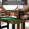 10-in-1 Multifunktionale Spieltische Combo Spieltisch mit Tischfußball Airhockey Billard Braun