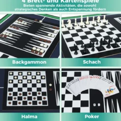 10-in-1 Multifunktionale Spieltische Combo Spieltisch mit Tischfußball Airhockey Billard Braun