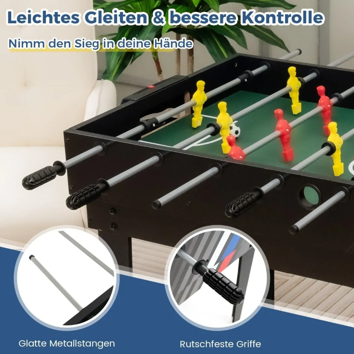 4 in 1 Multispieltisch mit Tischkicker & Poolbillard & Airhockey & Tischtennis Arcade Spielset