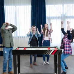 4 in 1 Multispieltisch mit Tischkicker & Poolbillard & Airhockey & Tischtennis Arcade Spielset