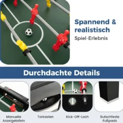 4 in 1 Multispieltisch mit Tischkicker & Poolbillard & Airhockey & Tischtennis Arcade Spielset