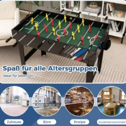 4 in 1 Multispieltisch mit Tischkicker & Poolbillard & Airhockey & Tischtennis Arcade Spielset