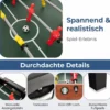 4 in 1 Multispieltisch mit Tischkicker & Poolbillard & Airhockey & Tischtennis Arcade Spielset Braun