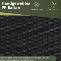 2-in-1 Outdoor Klappbank wandelbarer Picknicktisch & Gartenbank mit Metallrahmen Schwarz