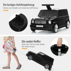 2 in 1 Rutschauto kinderkoffer Kinder Reisekoffer Kofferset 60 x 31 x 26 cm Schwarz