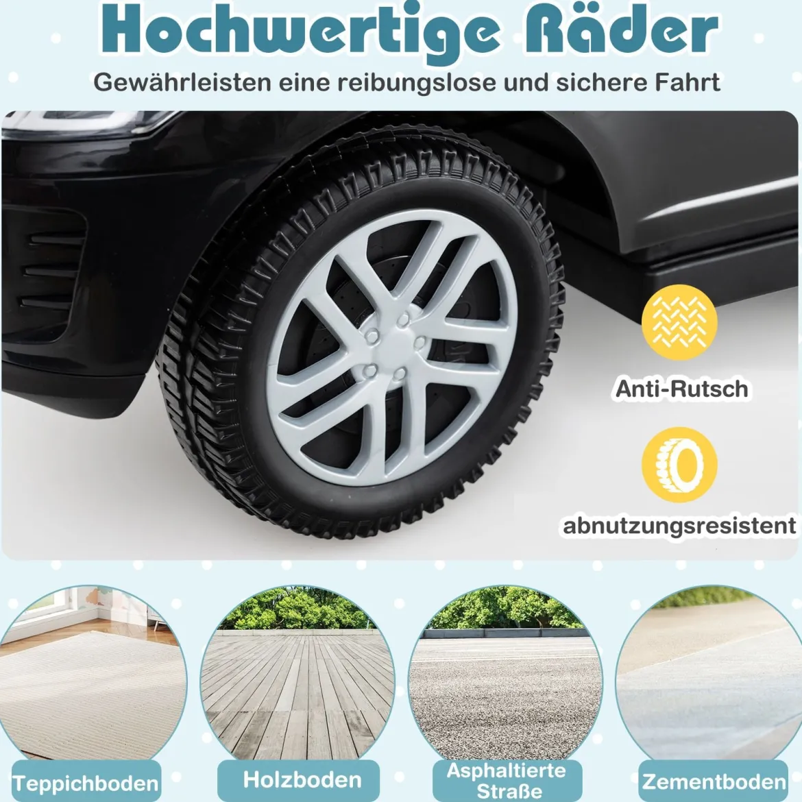 3-in-1 Rutschauto mit Schiebestange Rutschfahrzeug mit Abnehmbarem Griff Rutscher Auto Schwarz
