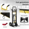 3 in 1 Sackkarre mit 4 Gummireifen & Bindeseil Handwagen Transportkarre bis zu 360KG / 450KG Belastbar