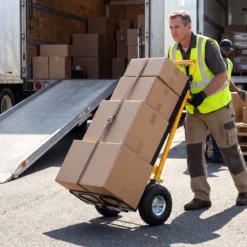 3 in 1 Sackkarre & Transportwagen Klappbarer Handwagen mit Luftbereifung & Gummirädern Gelb