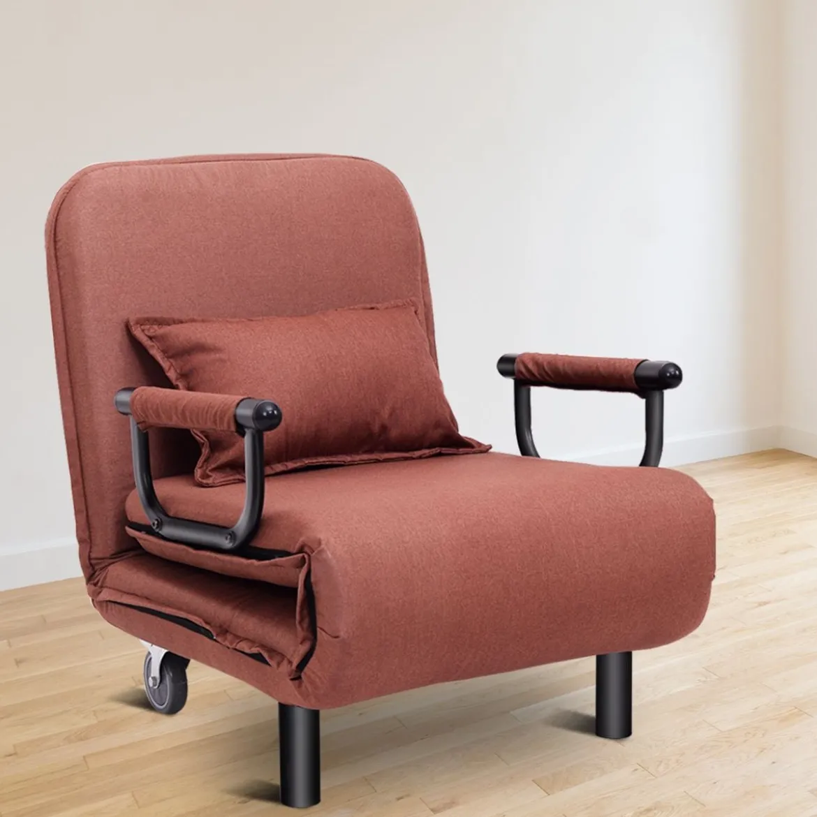 3 in 1 Schlafsessel Schlafsofa Klappbett Gästebett Klappsessel Braun