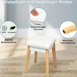 2 in 1 Schminktisch & Schreibtisch Frisiertisch Klappspiegel&Hocker Kosmetiktisch