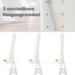 2 in 1 Schmuckschrank Standspiegel mit 12 LEDs Abschließbares Spiegelschrank mit Ganzkörperspiegel