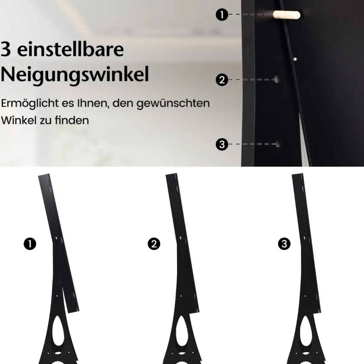 2 in 1 Schmuckschrank Standspiegel mit 12 LEDs Abschließbares Spiegelschrank mit Ganzkörperspiegel