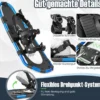 4-in-1 Schneeschuhe-Set Schneeschuhe mit Doppel-Ratschenbindungssystem 53cm Navy Blau