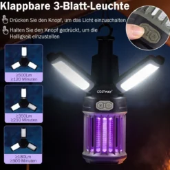 Insektenvernichter Elektrisch Klappbare Insektenfalle Outdoor Wasserfeste Fliegenfalle