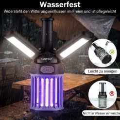Insektenvernichter Elektrisch Klappbare Insektenfalle Outdoor Wasserfeste Fliegenfalle