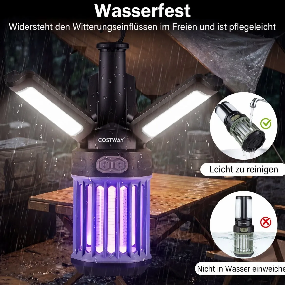 Insektenvernichter Elektrisch Klappbare Insektenfalle Outdoor Wasserfeste Fliegenfalle