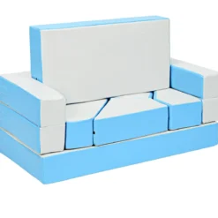 4 in 1 Spielsofa Vielseitiges Kindersofa Kinder Sitzgruppe Blau