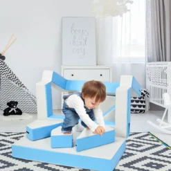 4 in 1 Spielsofa Vielseitiges Kindersofa Kinder Sitzgruppe Blau