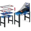 6 in 1 Spieltisch für Kinder & Erwachsene Multifunktionstisch mit Basketball Billard & Airhockey