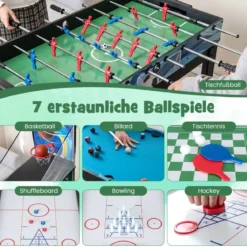 15 in 1 Spieltisch Set Tischspiel multifunktional mit Tischfußball Hockey Billard Tischtennis