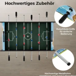 2 in 1 Tischkicker mit 14 Kicker & 2 Bällen & Punktezähler & Abnehmbaren Beinen Tischfußball