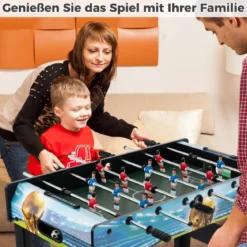2 in 1 Tischkicker mit 14 Kicker & 2 Bällen & Punktezähler & Abnehmbaren Beinen Tischfußball