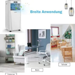 4 in 1 Tragbares Klimagerät 7000 BTU Kühlen & Ventilieren & Entfeuchten 16 ℃~32 ℃ Weiß