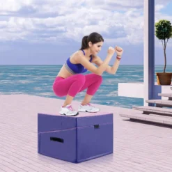 2 in 1 Turnmatte mit Tragegriff Schräge Gymnastikmatte Keilförmige Fitnessmatte