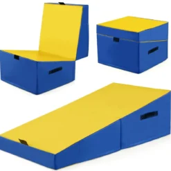 2 in 1 Turnmatte mit Tragegriff Schräge Gymnastikmatte Keilförmige Fitnessmatte