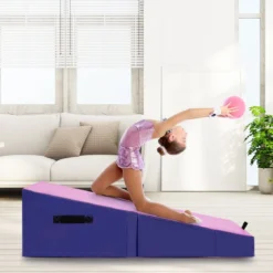 2 in 1 Turnmatte mit Tragegriff Schräge Gymnastikmatte Keilförmige Fitnessmatte