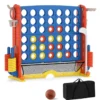4 in 1 Vier Gewinnt mit Ringwurf & Basketballkorb & Golfspiel & Tragetasche Jumbo 4 Gewinnt Blau