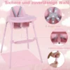 4-in-1 wandelbarer Hochstuhl für Babys Babyhochstuhl mit 2 Höhen Kinderstuhl Rosa
