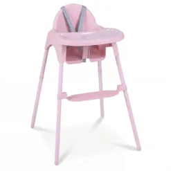 4-in-1 wandelbarer Hochstuhl für Babys Babyhochstuhl mit 2 Höhen Kinderstuhl Rosa