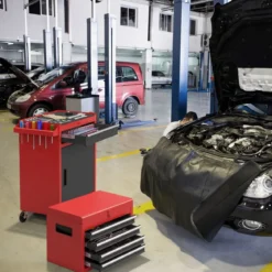 2 in 1 Werkstattwagen mit Koffer & 8 Fächer & Verstellbarem Regal Werkzeugwagen 100 kg Tragkraft
