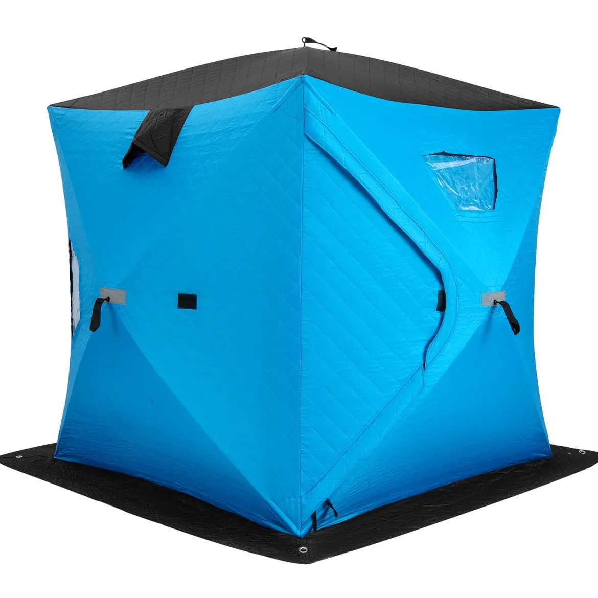 Isoliertes Pop-up-Eisangelzelt mit Gepolsterten Baumwollwänden Fenstern Eisschutzzelt Blau
